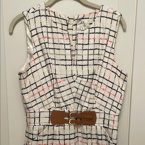Milly of New York White and Black Plaid Dress
